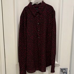 Banana Republic women’s Brown, black and Pink animal print blouse